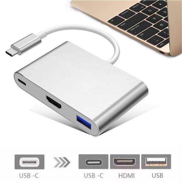 VSHOP ® Usb typ C hane till HDMI, USB C, USB 3.0 honadapter