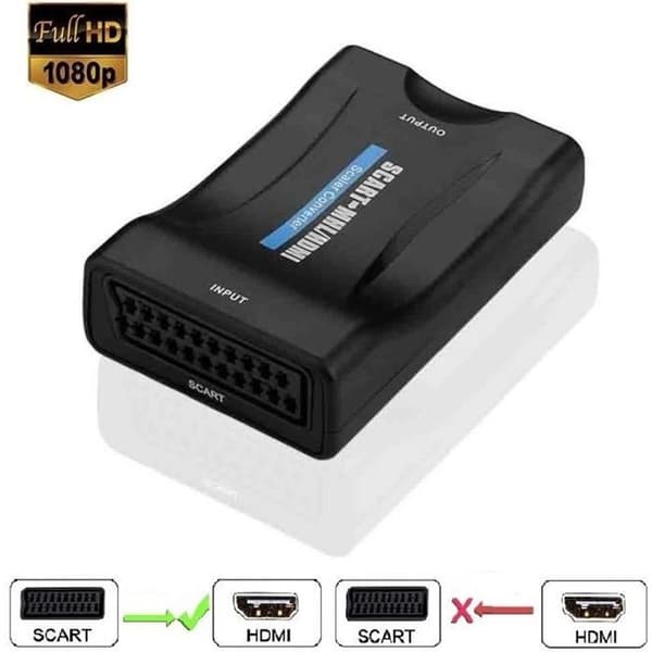 Onesite Scart-kabel HDMI Audio-Video Converter - Scart-HDMI Adapter HD 720P-1080P - Scart till HDMI AV-signalrecept