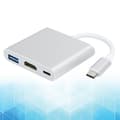 Miniatyrbild 3 av 3: 3 i 1 USB Typ C Hub, USB 3.1 till USB-C 4K USB 3.0 Adapter HDMI-kabelnav med aluminiumskal, för OS X,