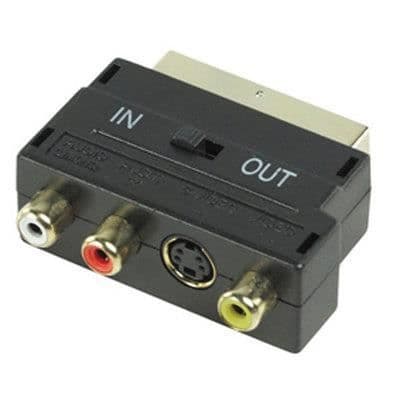 Hane scart-adapter 21 stift rgb 3 rca s video