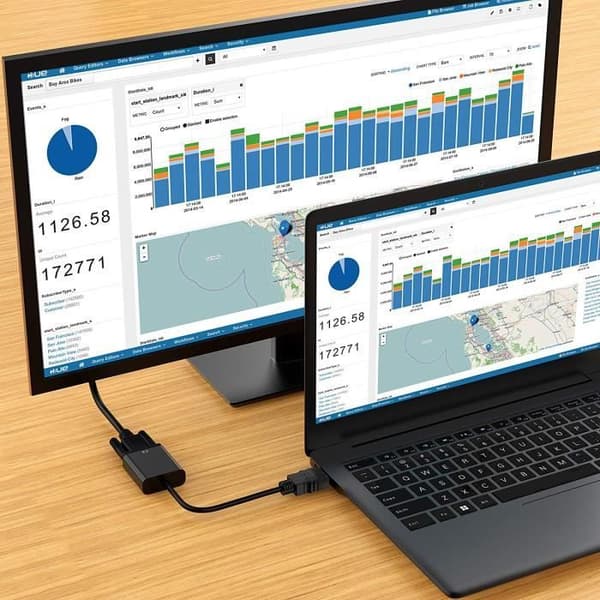 1080p kabelomvandlare HDMI till VGA honadapter, svart