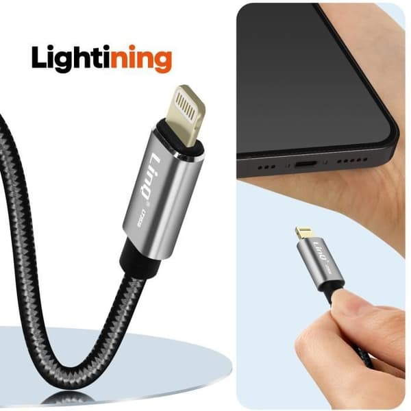 Ljudadapter Lightning till Double Jack 3,5 mm honhörlurar + mikrofon LinQ