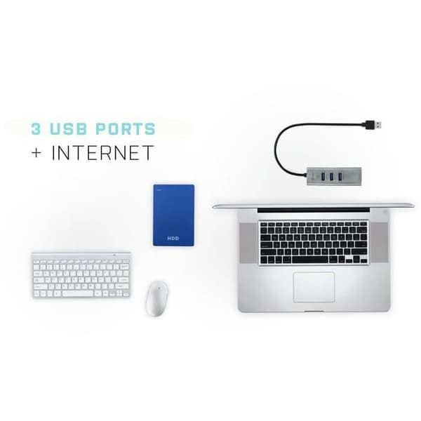 i-tec - USB-C 3-port USB-HUB i metall med Gigabit Ethernet