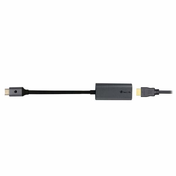 NGS WONDER HDMI - USB-C till HDMI-adapter kompatibel med 4K Ultra HD-video, med 10 cm kabel