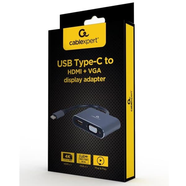 USB till VGA-HDMI-adapter GEMBIRD A-USB3C-HDMIVGA-01