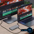 Miniatyrbild 3 av 4: USB-C-hubb - Akashi - 9 i 1 - 3x USB - 1x HDMI - 1x VGA - 1x Ethernet - Grå