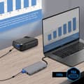 Miniatyrbild 4 av 4: USB-C-hubb - Akashi - 9 i 1 - 3x USB - 1x HDMI - 1x VGA - 1x Ethernet - Grå