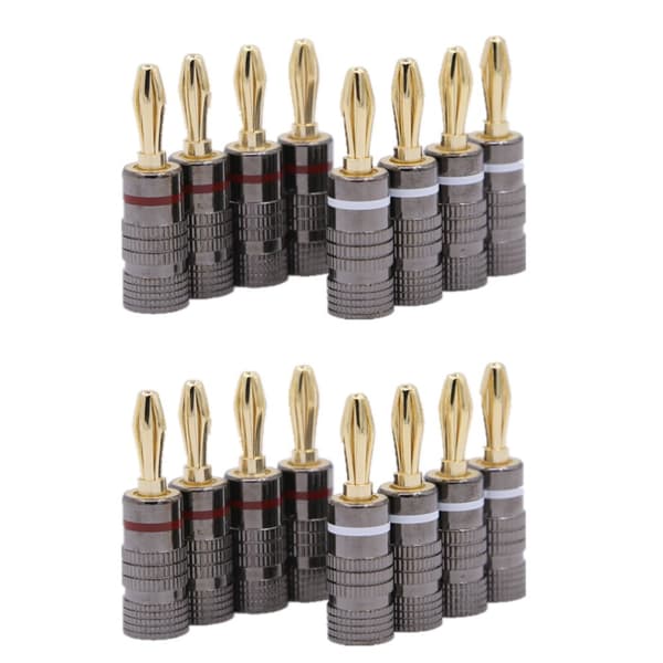 INF Sett med åtte bananplugger, 4 mm   16-pack