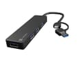 Miniatyrbild 2 av 6: Hub USB-C 4 porty Mayfly czarny + adapter USB-A