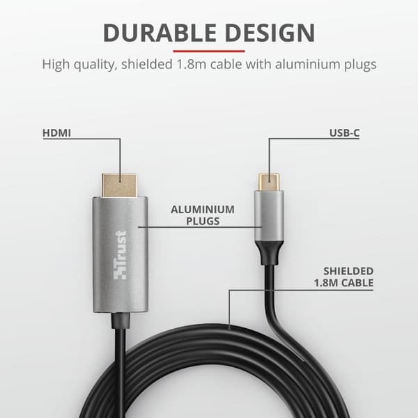 Trust Calyx USB-C to HDMI Adapter Cable "23332"