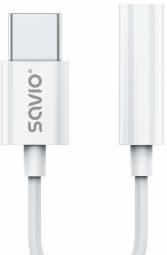 USB Type 3.1 C (M) – Jack 3.5mm (F) Audio adapter White SAVIO AK-51