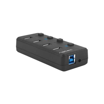 NATEC HUB USB 3.0 MANTIS 2 4-PORTS WITH SWITCH+POWER SUPPLY