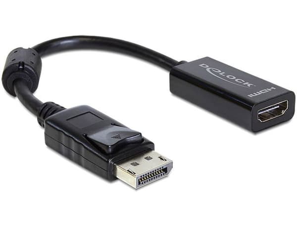 DeLOCK 61849 video cable adapter 0.125 m DisplayPort HDMI Type A (Standard) Black