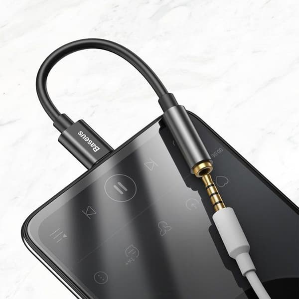 Baseus hörlursheadsetadapter USB typ C till 3,5 mm USB C till 3,5-jack ljudkabel för Huawei Mate 20