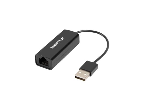 Lanberg NC-0100-01 kabelinterface/kønsadapter USB-A RJ-45 Sort Sort