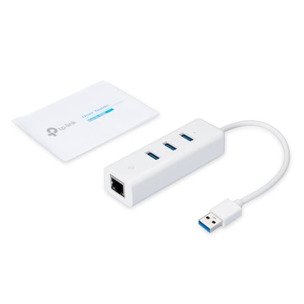 TP-Link UE330 kannettavan tietokoneen telakka/porttitoistin Kiinteä USB 3.2 Gen 1 (3.1 Gen 1) Type-A Valkoinen