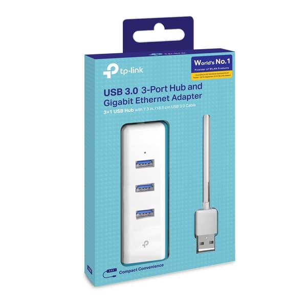 TP-Link UE330 kannettavan tietokoneen telakka/porttitoistin Kiinteä USB 3.2 Gen 1 (3.1 Gen 1) Type-A Valkoinen