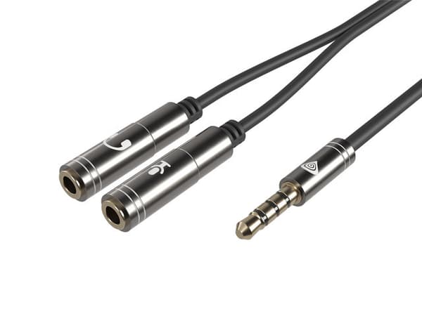 Adapteris Genesis 3.5mm Male  -  3.5mm Female x 2 Silver