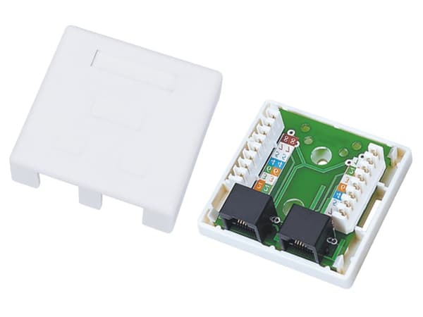Alantec GN002 trådkontakt 2xRJ45 Vit