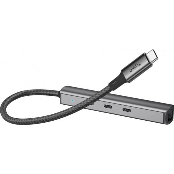Bluecloud USB-C-USB-C -hub och gigabit ethernet -adapter