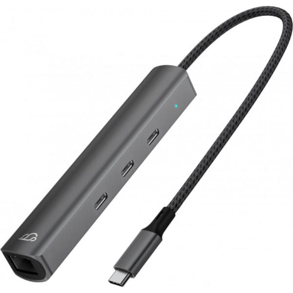 Bluecloud USB-C-USB-C -hub och gigabit ethernet -adapter
