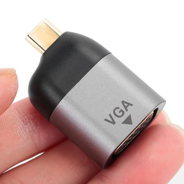 Fdit Typ-C Hane till Vga Hane Adapter Typ-C till Vga DB15P Female Video Converter för Windows/Android