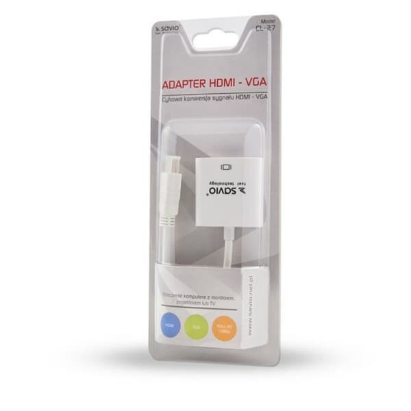 Adapter HDMI till VGA Savio CL-27 Vit