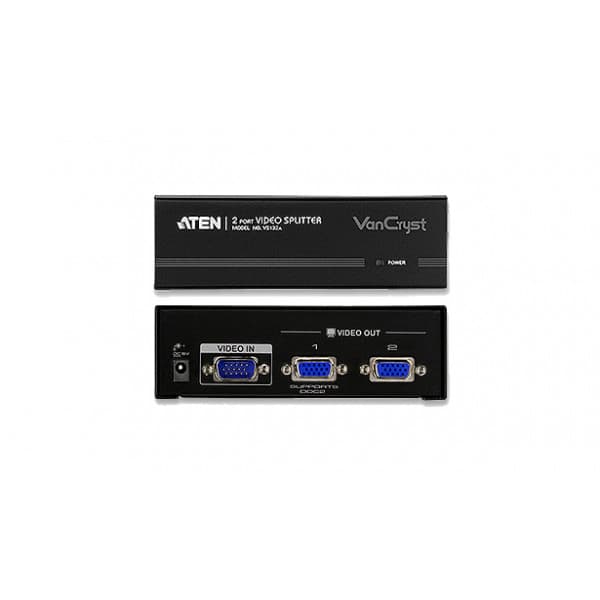 Aten VS-132A videodistributör för två skärmar, VGA 450 MHz