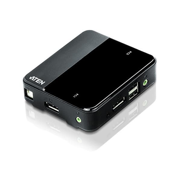 ATEN CS782DP - KVM-switch, DisplayPort, USB, 3,5 mm Svart