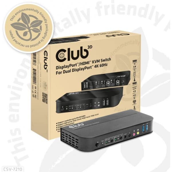 Club 3D DisplayPort/HDMI KVM Switch knapkasse