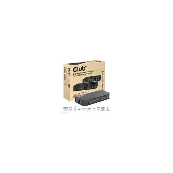 Club 3D DisplayPort/HDMI KVM Switch knapkasse Sort