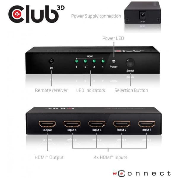 Club 3D HDMI 20 UHD Switchbox -switchClub 3D HDMI 20 UHD Switchbox -Switch
