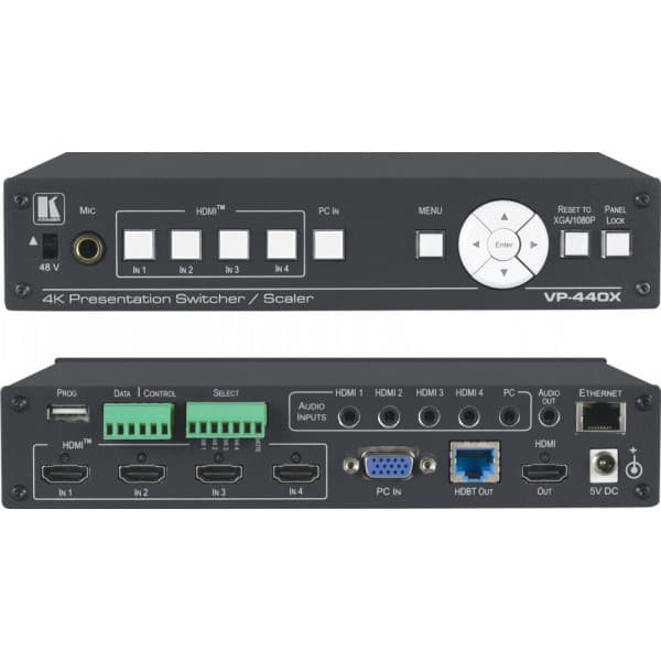 Kramer VP-440X 4K HDMI/VGA 5:1:1 automatisk presentationsväxlare/HDBT-sändare