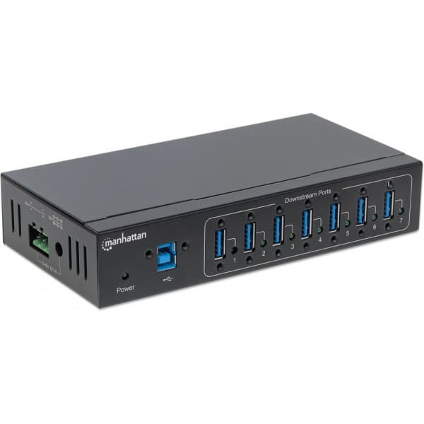 M164405 Manhattan Industriell ESD-skyddad 7-port USB 30 hub