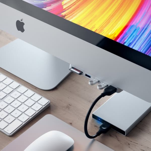 Satechi USB-C Clamp Pro Hub for iMac -adapteri, Silver
