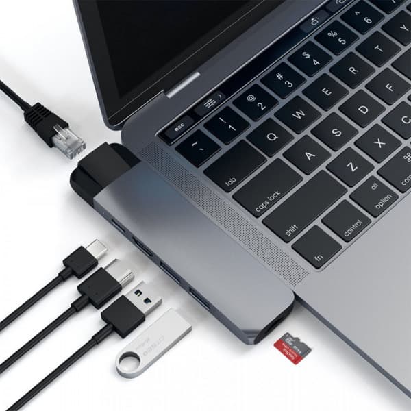 Satechi USB Type-C Pro Hub 4K HDMI och Ethernet-adapter, Space Gray