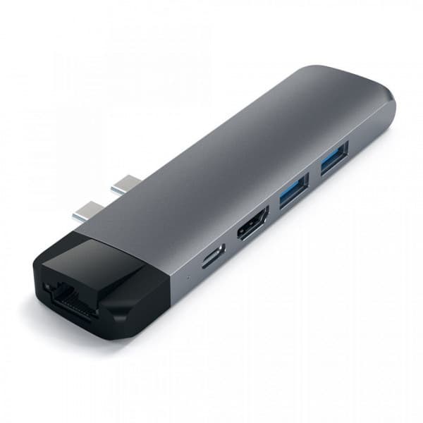 Satechi USB Type-C Pro Hub 4K HDMI och Ethernet-adapter, Space Gray