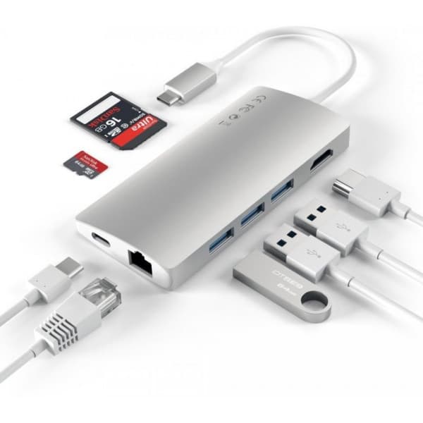 Satechi USB-C Multi-Port Adapter 4K Gigabit Ethernet V2 -adapter, silver
