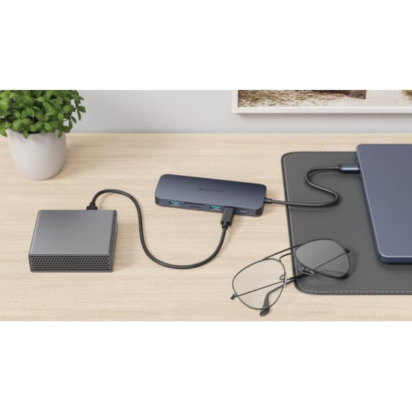 HyperDrive Next 11 Port Dual 4K60Hz HDMI USBC Hub adapter, midnat blå