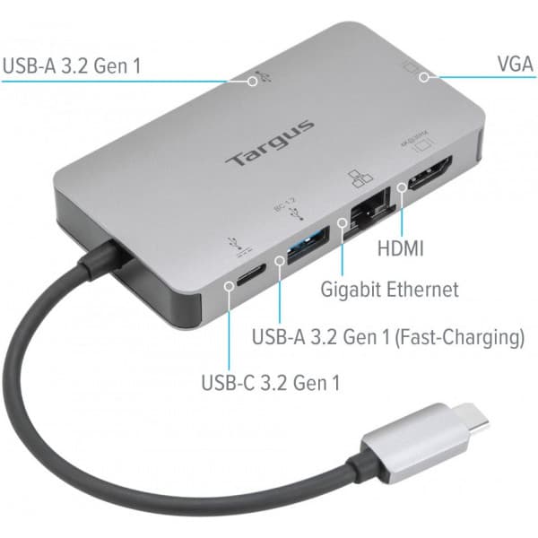 Targus USB-C Single Video 4K HDMI/VGA Multiport -telakointiasema
