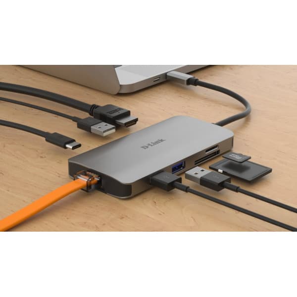 DLINK DUBM810 8i1 USBC 3.0hub HDMI/Gigabit ethernetadapter