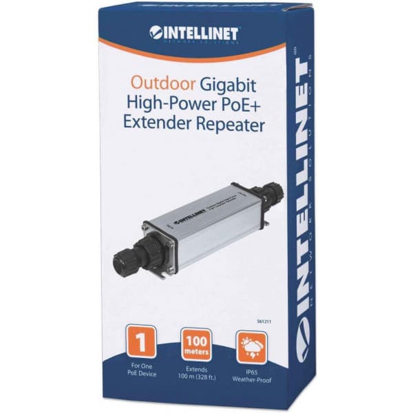 Intellinet Outdoor Gigabit High-Power PoE+ - anslutningsförlängare