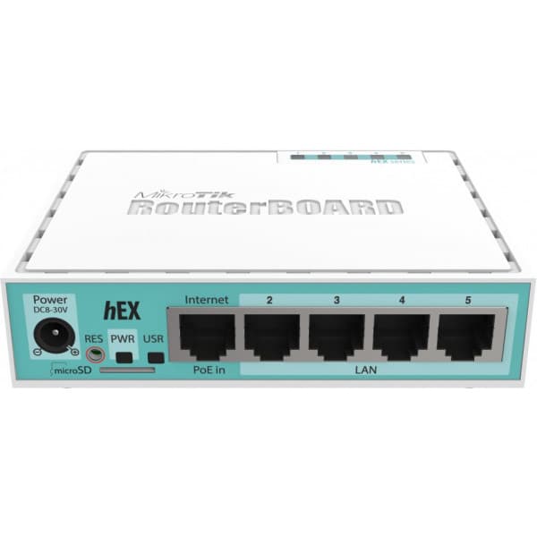 MikroTik RouterBOARD hEX -router Turkos, Vit