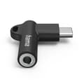 Miniatyrbild 1 av 4: USB-C-adapter – 3,5 mm honkontakt, 90° vinklad kontakt, svart