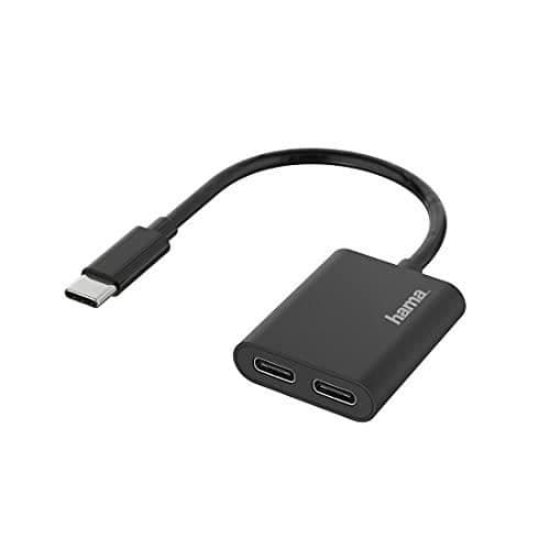LJUDADAPTER, 2 I 1, USB-C PLUG-2 USB-C-PORTAR, LJUD+LADDNING