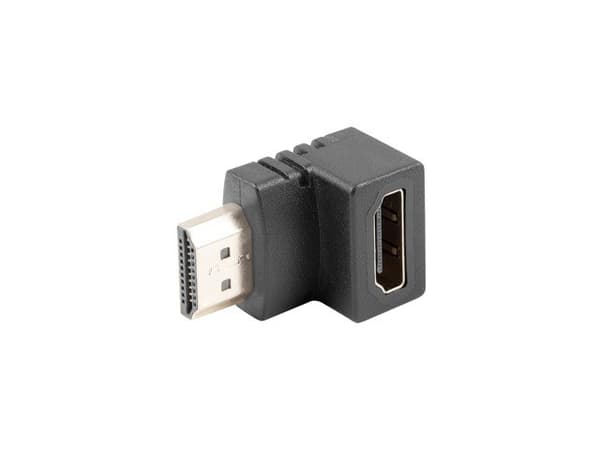 HDMI(M)-HDMI(F) ADAPTER ANGLED DOWN BLACK LANBERG