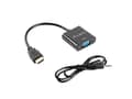 Miniatyrbild 1 av 3: HDMI(M)-VGA(F)+MINIJACK 3.5MM(F) ADAPTER CABLE 20CM LANBERG