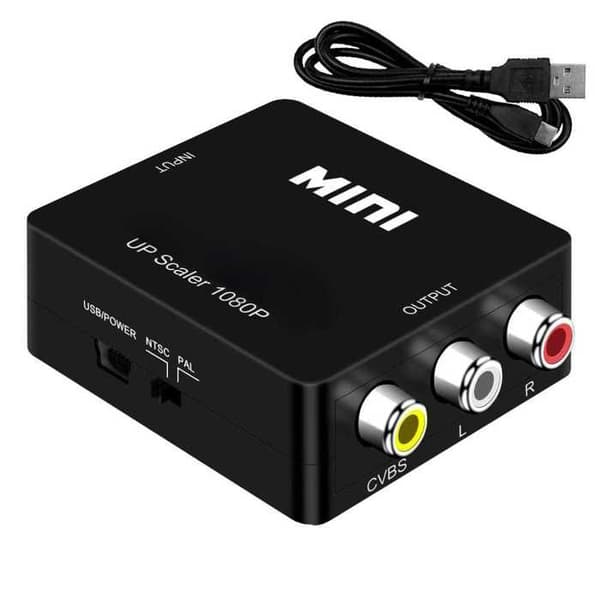OCIODUAL HDMI till komposit AV RCA CVBS Video Audio Adapter 1080p Svart för PC Laptop TV Full HD HDMI2AV Converter