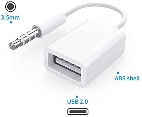 3x 3,5 mm Aux hann til USB-hunn-adapterkabel
