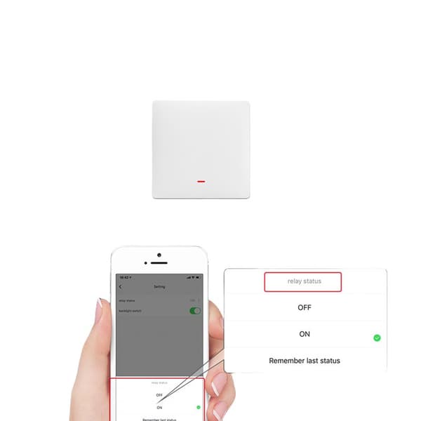 INF Smart Button Wall Switch 2 Gang 1 way